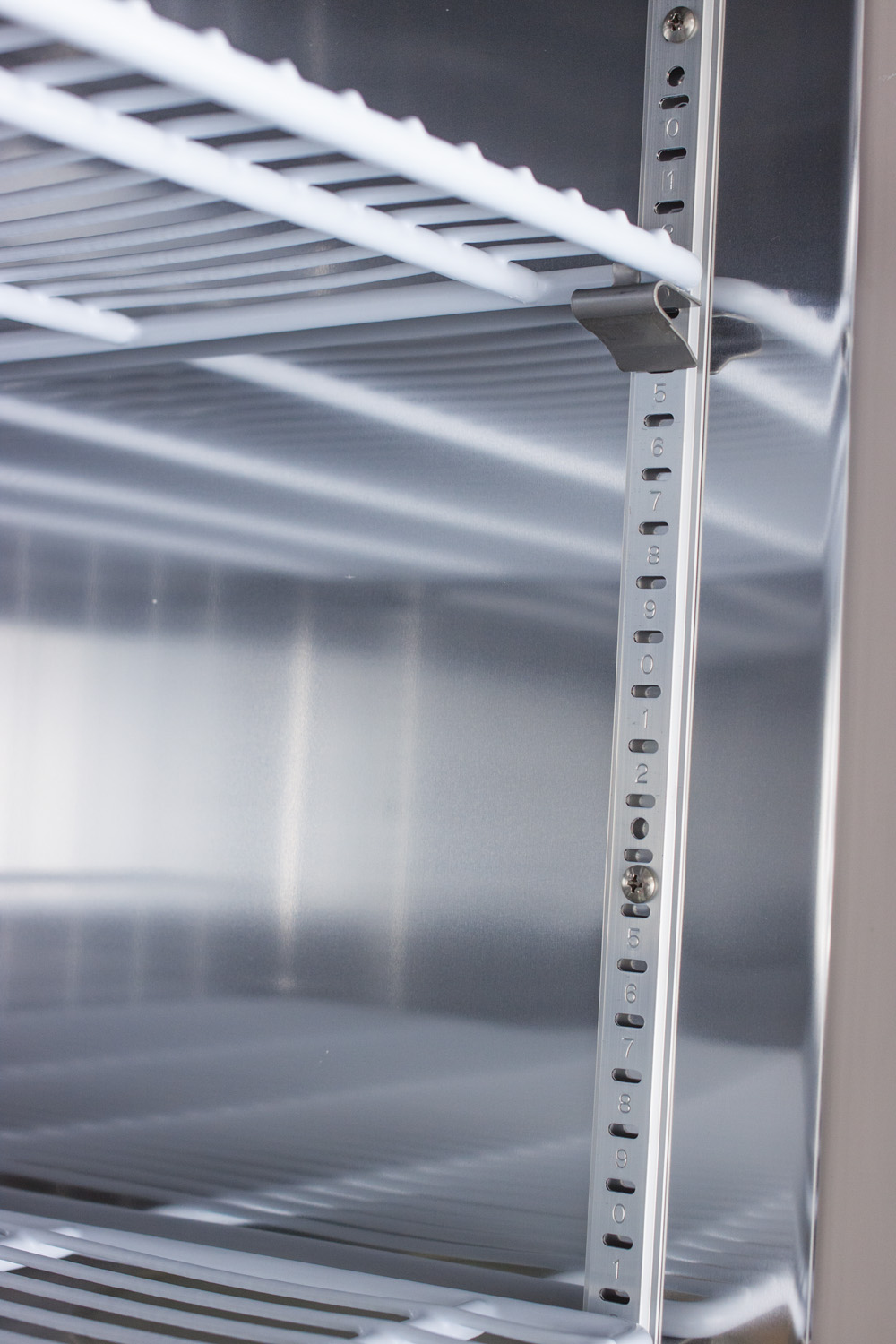 49 cu.ft. commercial reach-in refrigerator in complete stainless steel with glass doors